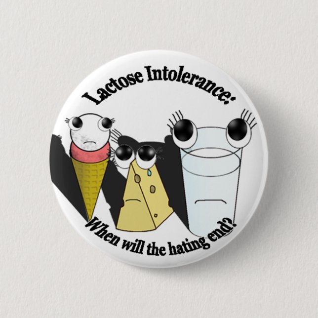 Badge Rond 5 Cm Bouton d'intolérance au lactose (Devant)