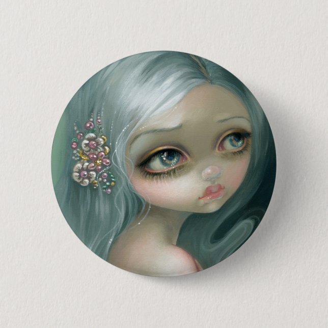 Badge Rond 5 Cm Bouton "d'introspection argentée" (Devant)