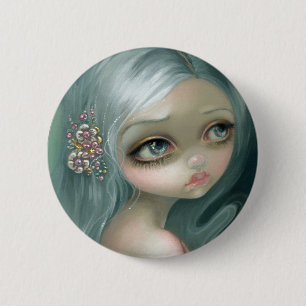 Badge Rond 5 Cm Bouton "d'introspection argentée"