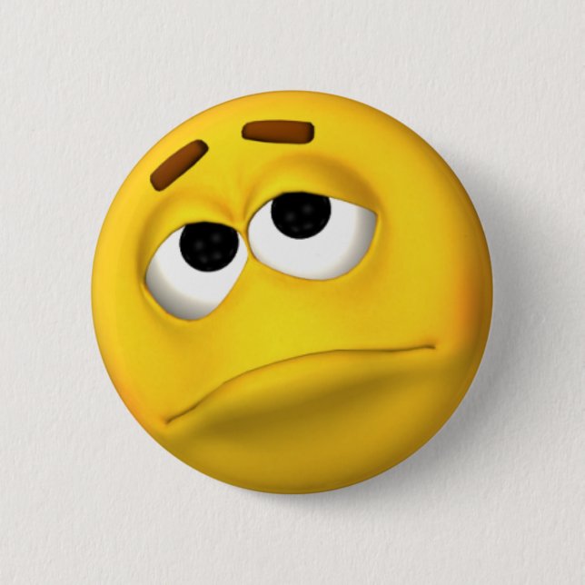 Badge Rond 5 Cm Bouton Disséminé et Triste Face (Devant)
