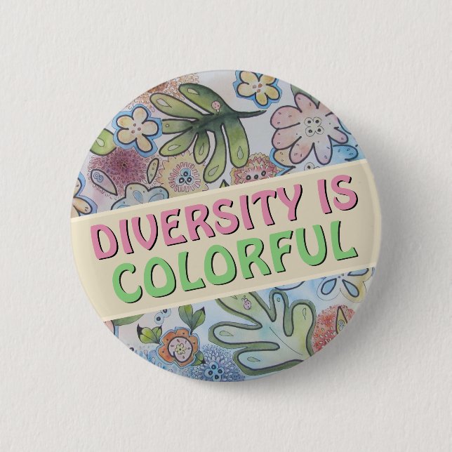 Badge Rond 5 Cm Bouton Diversité, ça compte (Devant)