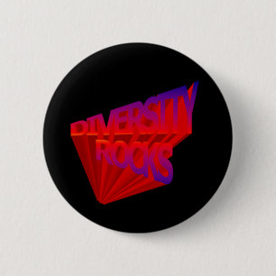Badge Rond 5 Cm Bouton Diversité Rocks