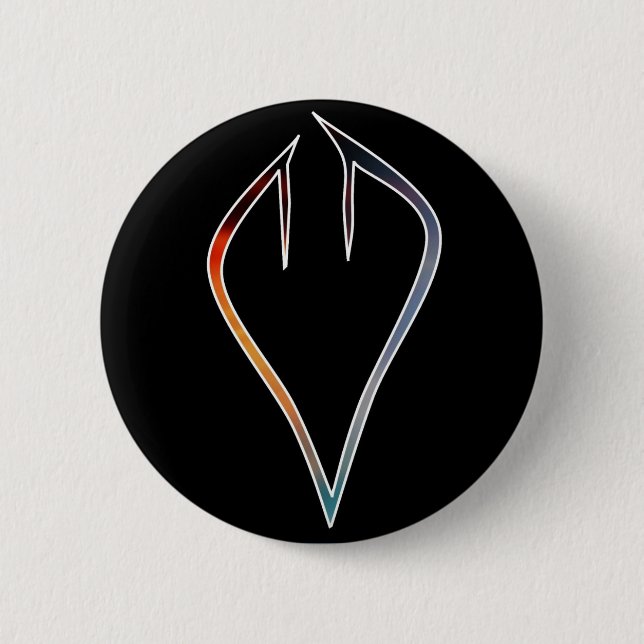 Badge Rond 5 Cm Bouton divisé de coeur de ciel (Devant)