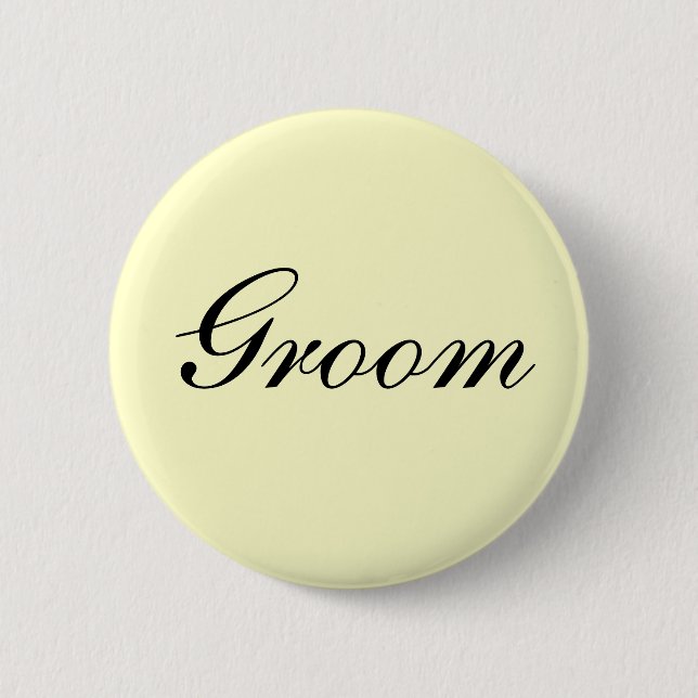 Badge Rond 5 Cm Bouton d'ivoire de marié (Devant)