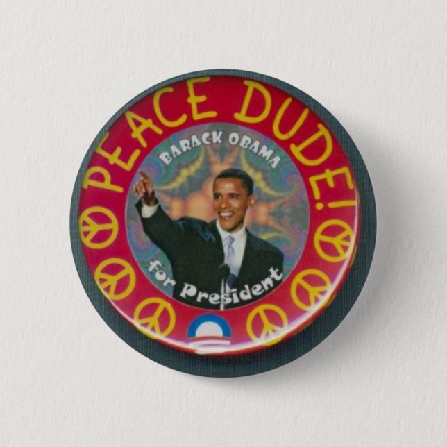 BADGE ROND 5 CM BOUTON D'OBAMA (Devant)