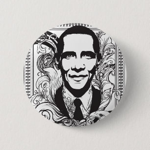 Badge Rond 5 Cm Bouton d'Obama