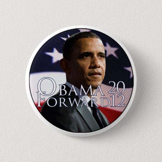 Badge Rond 5 Cm Bouton d'Obama 2012 (Devant)