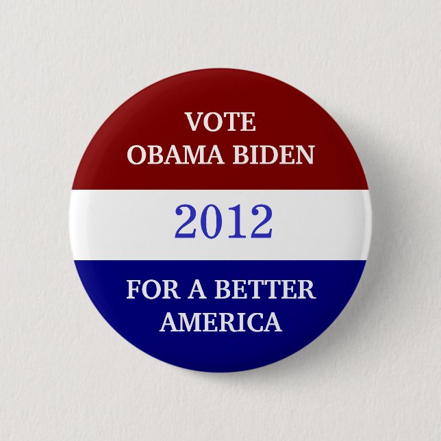 Badge Rond 5 Cm Bouton d'OBAMA BIDEN 2012 (Devant)