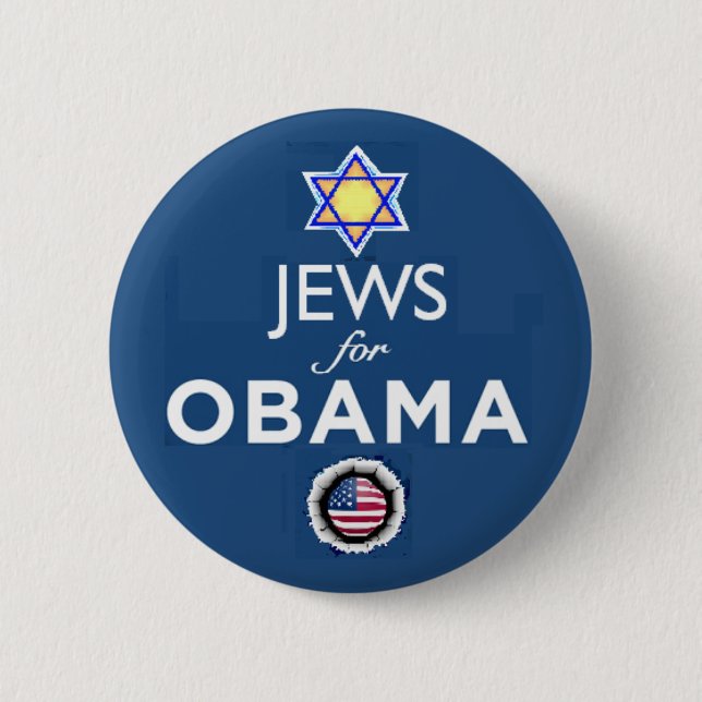 Badge Rond 5 Cm Bouton d'OBAMA de JUIFS (Devant)