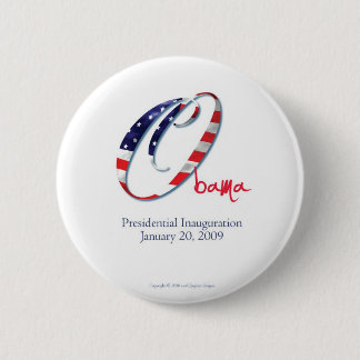 Badge Rond 5 Cm bouton d'Obama-Inauguration-O-drapeau
