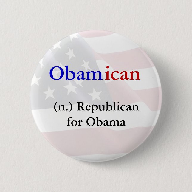 Badge Rond 5 Cm Bouton d'Obamican (Devant)