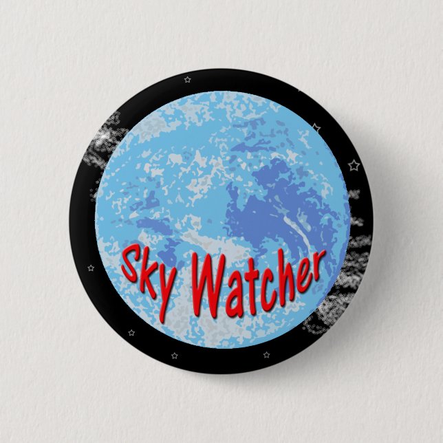 Badge Rond 5 Cm Bouton d'observateur de ciel (Devant)
