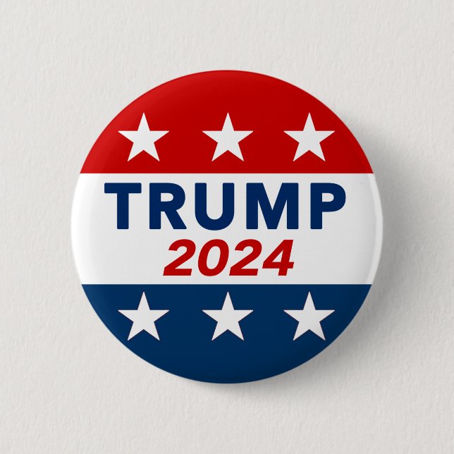 Badge Rond 5 Cm Bouton Donald Trump 2024 (Devant)
