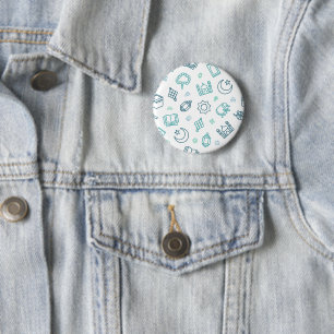 Badge Rond 5 Cm Bouton Doodles Ramadan