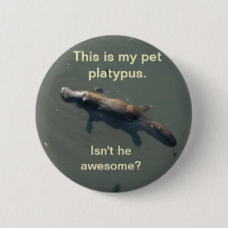 Badge Rond 5 Cm Bouton d'ornithorynque d'animal familier