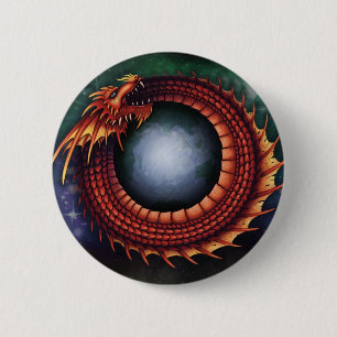 Badge Rond 5 Cm Bouton d'Ouroboros