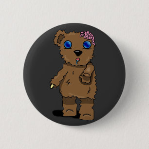 Badge Rond 5 Cm Bouton d'ours de zombi !