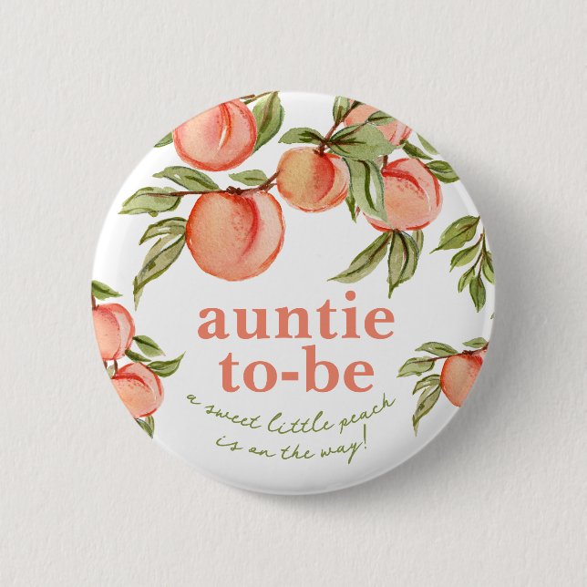 Badge Rond 5 Cm Bouton Doux Baby shower de pêche (Devant)
