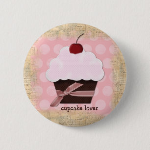 Badge Rond 5 Cm Bouton doux d'amant de petit gâteau