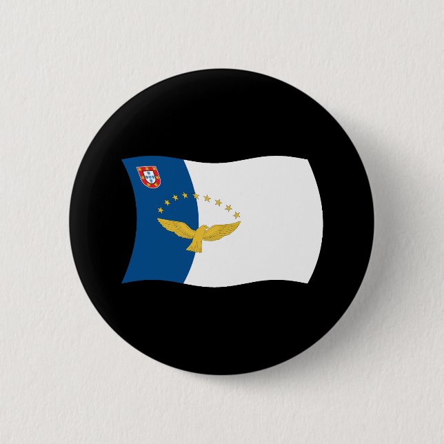 Badge Rond 5 Cm Bouton Drapeau Açores (Devant)