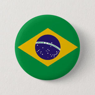 Badge Rond 5 Cm Bouton Drapeau Brésil