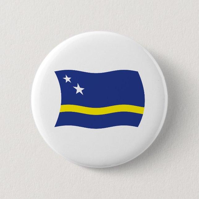 Badge Rond 5 Cm Bouton Drapeau Curaçao (Devant)