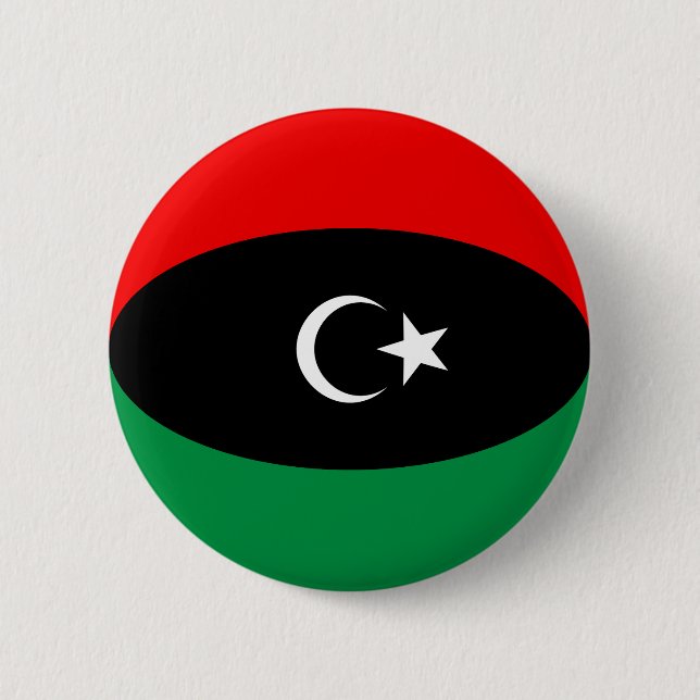Badge Rond 5 Cm Bouton Drapeau de Fisheye de Libye (Devant)