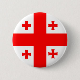 Badge Rond 5 Cm Bouton drapeau de Géorgie
