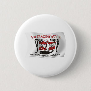 Badge Rond 5 Cm Bouton Drapeau de la tribu Makah