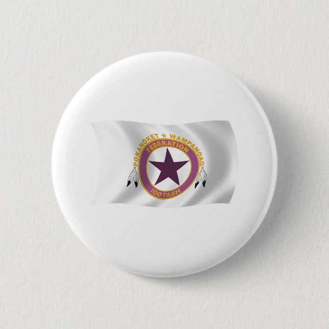 Badge Rond 5 Cm Bouton Drapeau de la tribu Wampanoag (Devant)
