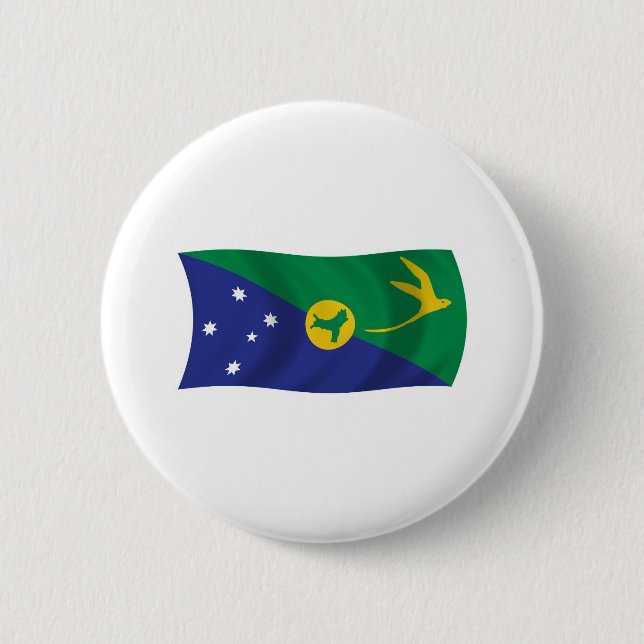 Badge Rond 5 Cm Bouton Drapeau de l'île Christmas (Devant)