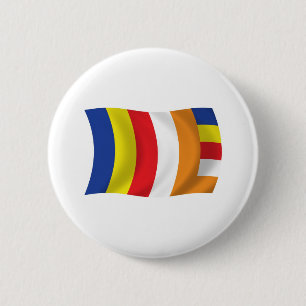 Badge Rond 5 Cm Bouton Drapeau de religion bouddhiste