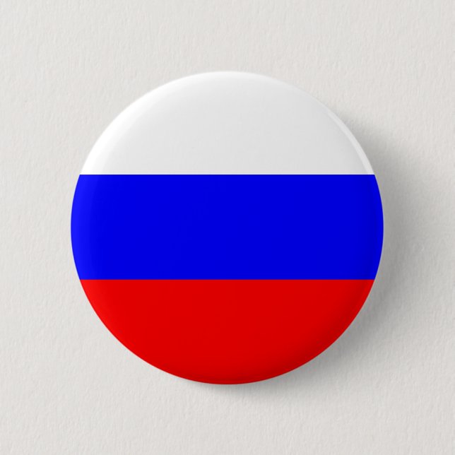 Badge Rond 5 Cm Bouton Drapeau de Russie (Devant)