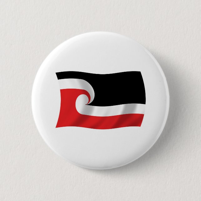 Badge Rond 5 Cm Bouton Drapeau des Maoris (Devant)
