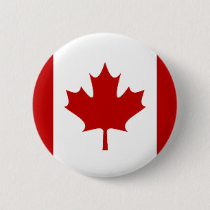 Badge Rond 5 Cm Bouton drapeau du Canada rouge