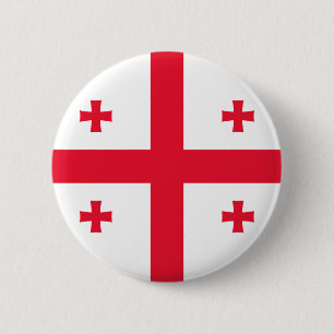 Badge Rond 5 Cm Bouton drapeau géorgien