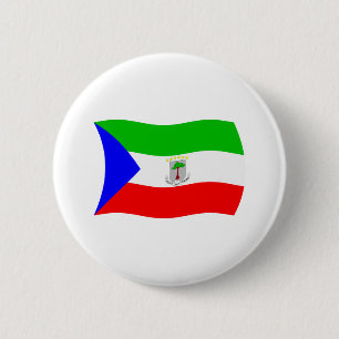 Badge Rond 5 Cm Bouton Drapeau Guinée équatoriale