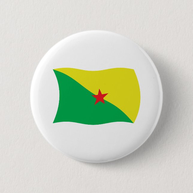 Badge Rond 5 Cm Bouton Drapeau Guyane Française (Devant)