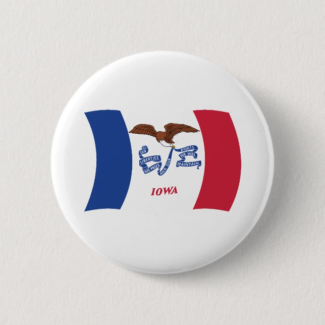Badge Rond 5 Cm Bouton Drapeau Iowa (Devant)