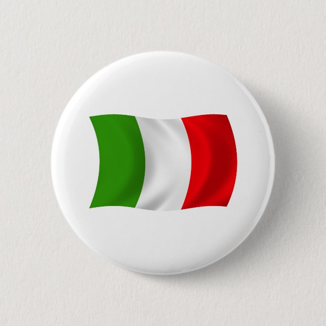 Badge Rond 5 Cm Bouton Drapeau Italie (Devant)