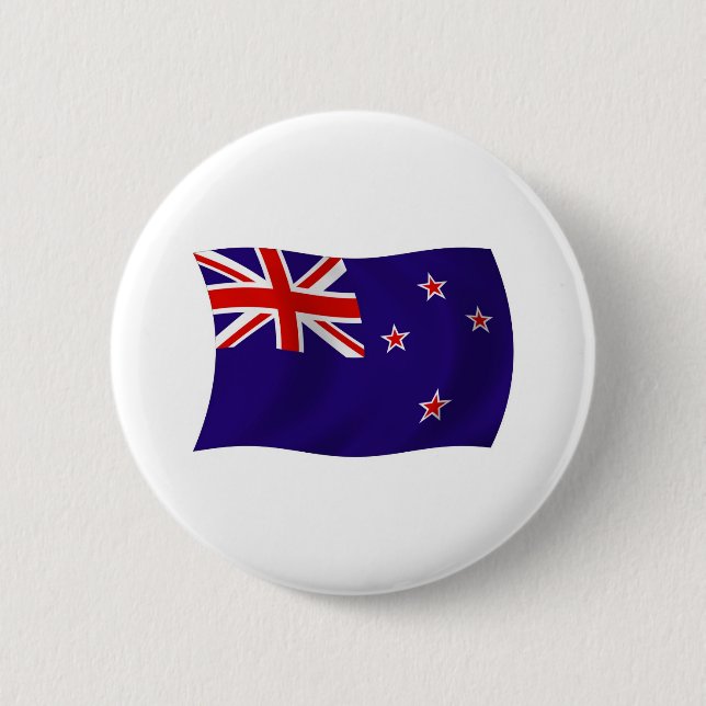 Badge Rond 5 Cm Bouton Drapeau Nouvelle-Zélande (Devant)