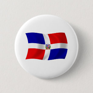 Badge Rond 5 Cm Bouton Drapeau République Dominicaine