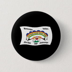 Badge Rond 5 Cm Bouton Drapeau Sioux de Cheyenne River