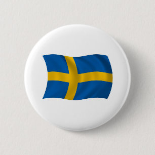 Badge Rond 5 Cm Bouton Drapeau Suède