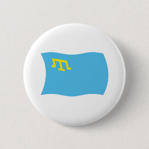Badge Rond 5 Cm Bouton Drapeau Tatars de Crimée