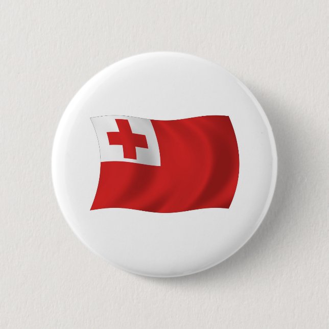 Badge Rond 5 Cm Bouton Drapeau Tonga (Devant)
