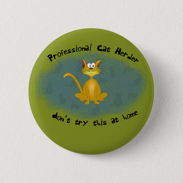 Badge Rond 5 Cm Bouton drôle de berger de chat (Devant)