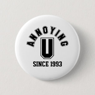 Badge Rond 5 Cm Bouton Drôle Qui T'embête, Noir
