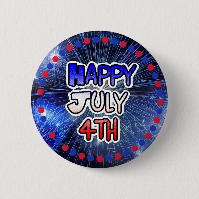 Badge Rond 5 Cm Bouton du 4 juillet (Devant)
