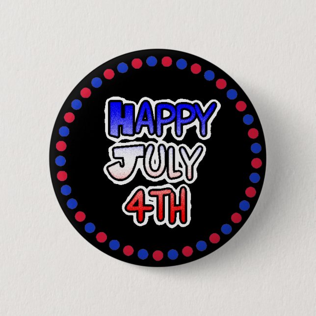 Badge Rond 5 Cm Bouton du 4 juillet (Devant)